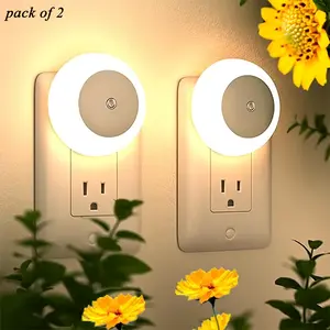 2pcs plug-in light-controlled sensor smart night light with dusk-to-dawn sensor light control switch. Suitable for corridors, bedrooms, children's rooms, kitchens, stairs. Ideal as Christmas, Thanksgiving, Valentine's Day, New Year gifts.,