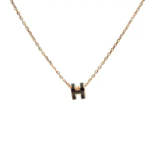 Pre-owned 【Alea】HERMES Pop H Necklace Mini Alloy