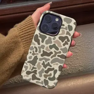Compatible with iPhone 17 ProMax Camo Pattern Phone Case , Shockproof Rugged Cover Dual Layer Soft TPU Hard PC Bumper Hard Shell Design for iPhone 11 12 13 14 15 16 17 Pro Max Plus Air 7 8 XSMAX