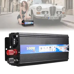Car Power Converter 500W DC 12V to AC 220V Portable Energy Efficient Inverter Car Mobile Power Voltage Transformer Multi-Functional Car Inverter