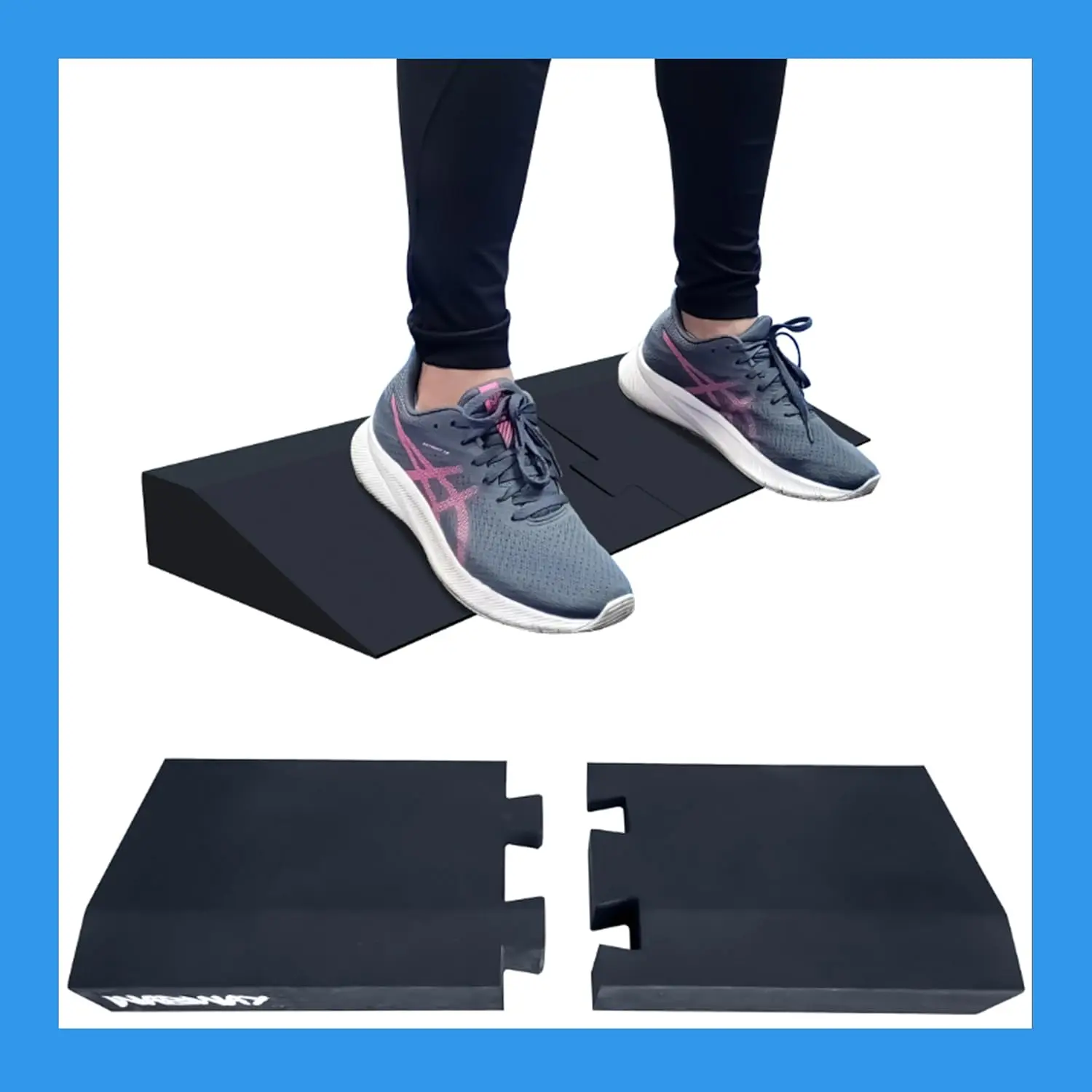 Squat Wedge Block -Slant Board for Squats -Heel Elevated -Calf Raise block -Wedges and Weight Lifting-Great foot Stretch- Knees Over Toes Training- Workout Equipment Physical
