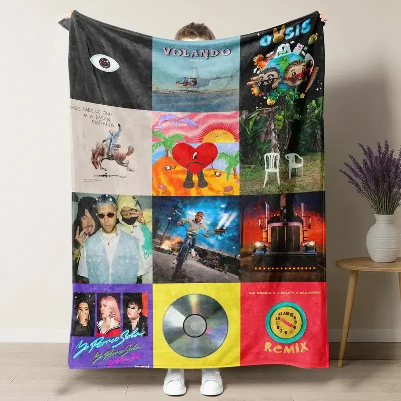 Soft Funny Throw Blanket Bad Benito Covers Bowl 2026 Halftime Show Blankets,Soft Warm and Cozy Living Room Shawl Office Flannel Blanket All Seasons Travel Blanket Multipurpose Gift Home Decor