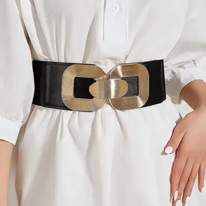 Women's Fashionable European and American style belt for women to decorate coats and dresses, belts to tighten waist, elastic waistband for suits, suitable for waist circumference 27~31.5inch Modern