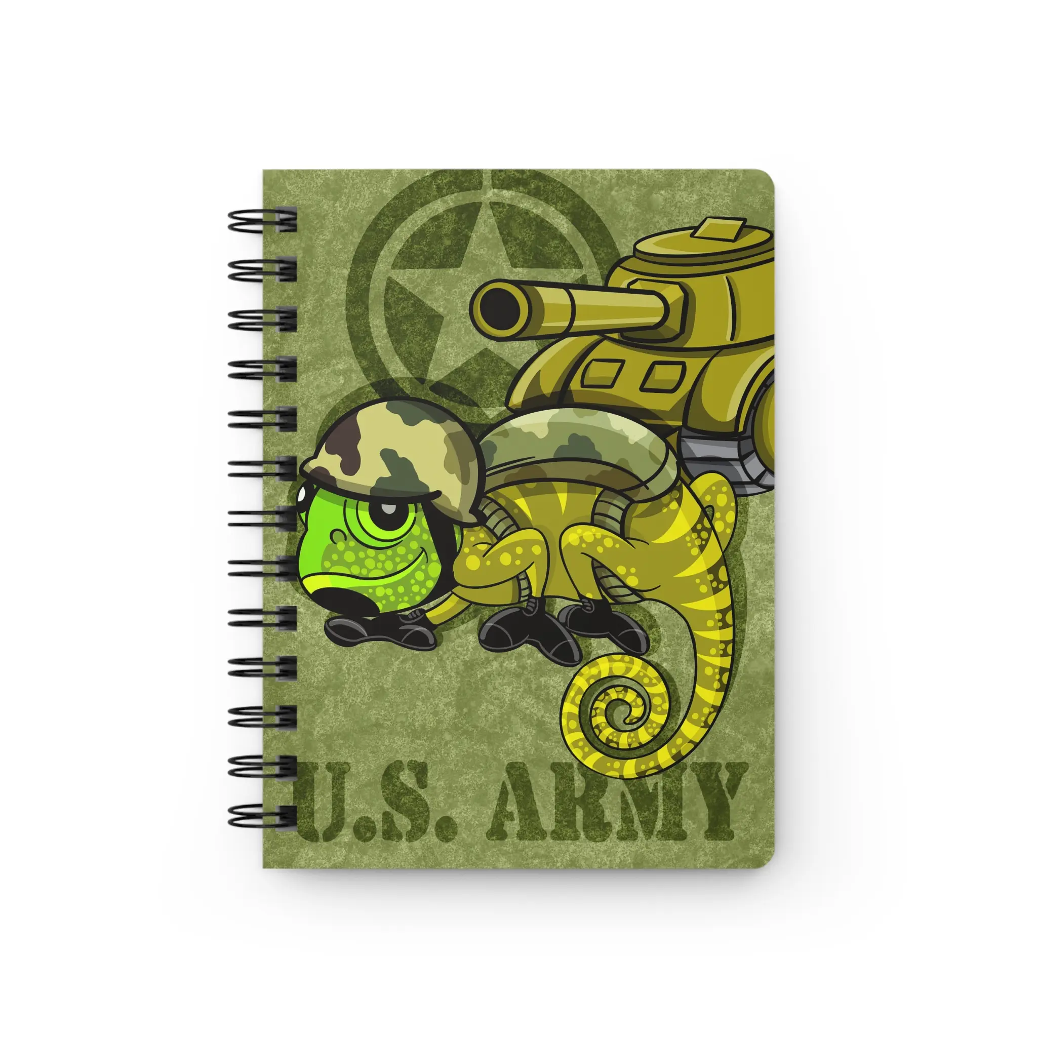 Chamo Pop Art - US Army Inspired Spiral Bound Journal, Military Notepad, Camo Sketchbook, Gift for Soldiers, Army Enthusiasts, Tactical Planner