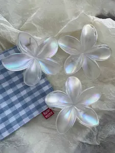 3pcs Egg Flower Hair Clips, Mermaid Style Side Clip, Beach Essential, Back-Of-Head Ponytail Holder, Shark Bite Hair Accessories