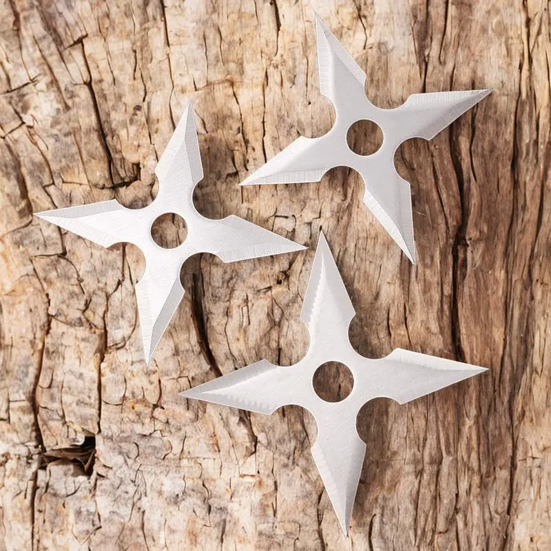 Ninja shuriken prop for anime cosplay, Japanese ninja cosplay accessory, handheld, silver