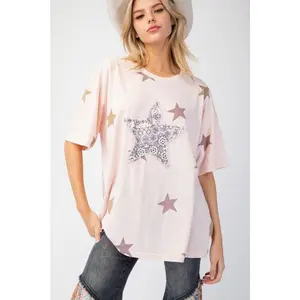 Curvy Star patch shirt