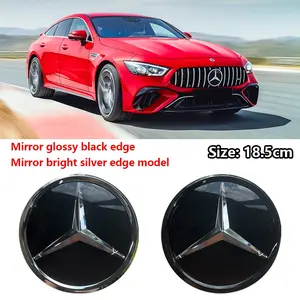 Mercedes-Benz 3D Mirror Style Front Hood Emblem Steering Wheel Center Console Decorative Sticker Hood and Trunk Badge Suitable for Mercedes-Benz A-Class B-Class C-Class E-Class S-Class W204 W205 W212 W213 W221 W177 W246 GLA GLC