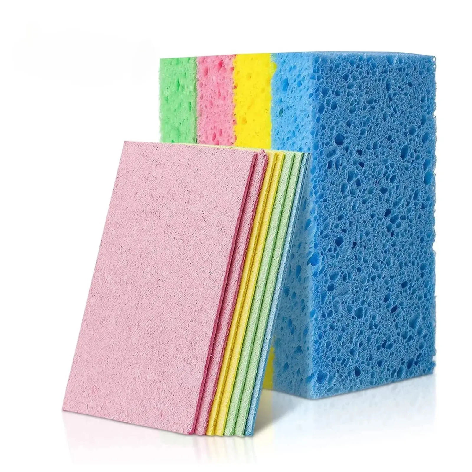 12pcs of compressed cellulose sponge, scratch free dishwashing sponge, Dish Sponges, double-sided cellulose sponge for kitchen, bathroom, and car use