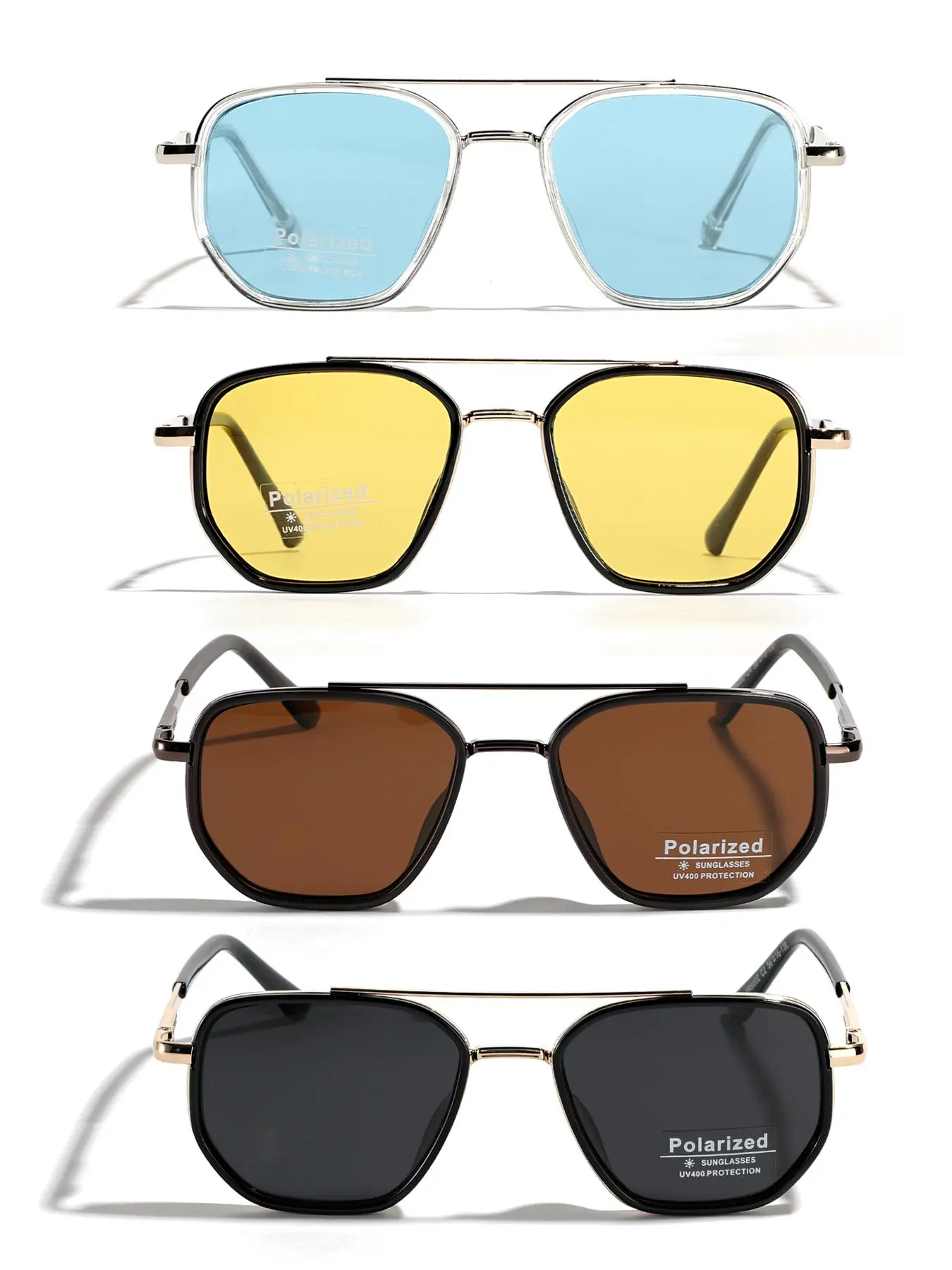 Polarized Aviator Sunglasses, TR90 Frame, UV400 Protection, Unisex Retro Style FEISEDY Aviator Polarized Sunglasses for Women Men Trendy  main image 4