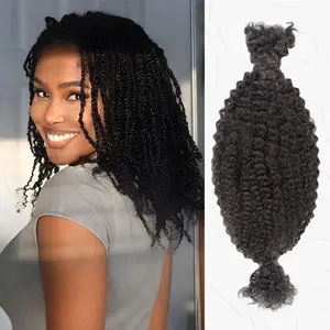 QVR Upgraded Kinky Bulk Natural Black hair 4a/3c Extensions