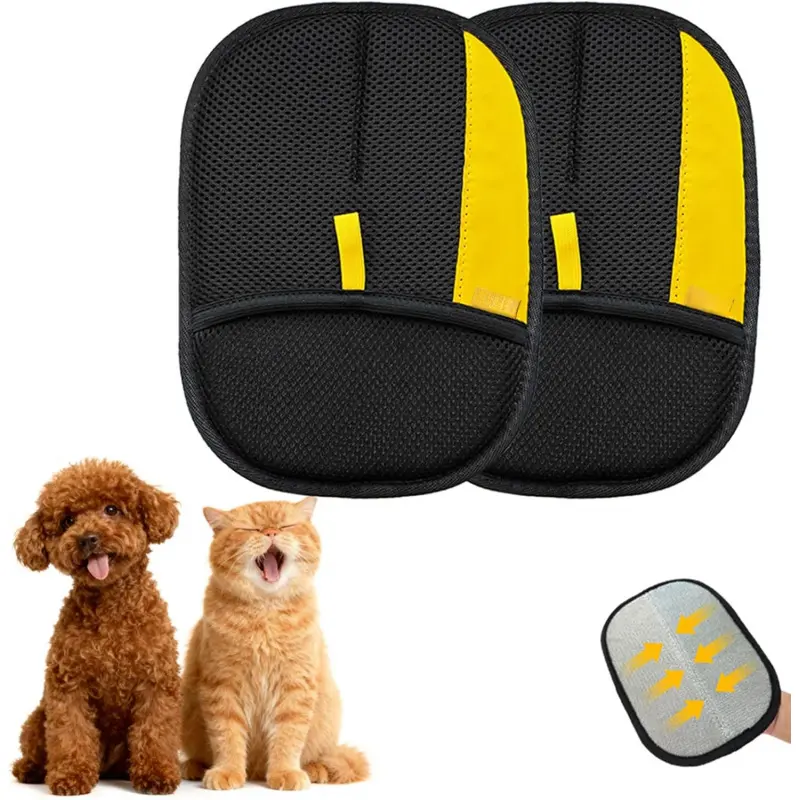 pet hair removal tool Electrostatic Gloves for Pet Hair Removal: Upgraded Animal Fur Removal Tool for Dogs&Cats Efficient Reusable Pet Hair Remover for Couch Carpet Car Seat Clothing Quick Clean