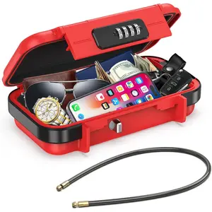 Portable Safe Box, Combination  Case LockBox with Code,  Anti- Mini Travel Safe Box with Removable Chain, Portable Lock Box for Travel,Dorm,Beach,Hotel,,,Office