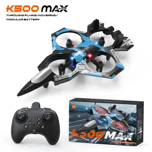 K500 MAX Drone for Kids, RC Fighter Jet with LED Lights, Throwing to Fly, Altitude Hold, One Key Takeoff, 360° Flip, Modular Battery, Remote Control Quadcopter Airplane Toy Gift for Boys Girls Beginners
