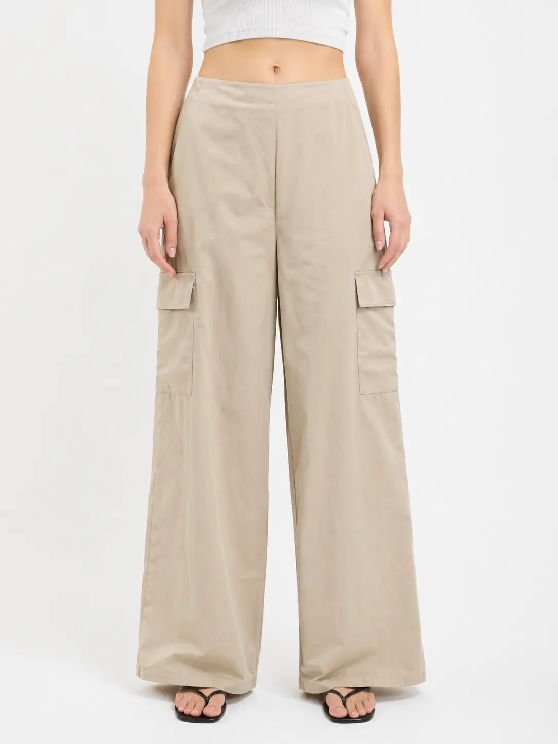 Rendy High-Waist Khaki Cargo Skirt with Functional Pockets