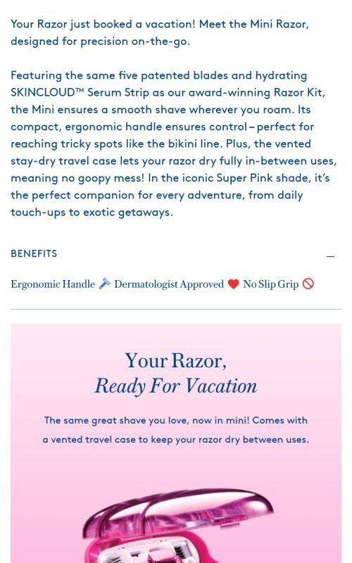 Athena Club The Mini Razor - Compact, Lightweight, Ideal for Everyday Us, Perfect for Travel, Pink Athena Club The Mini Razor - Compact, Lightweight, Ideal for Everyday Us, Perfect for Travel, Pink