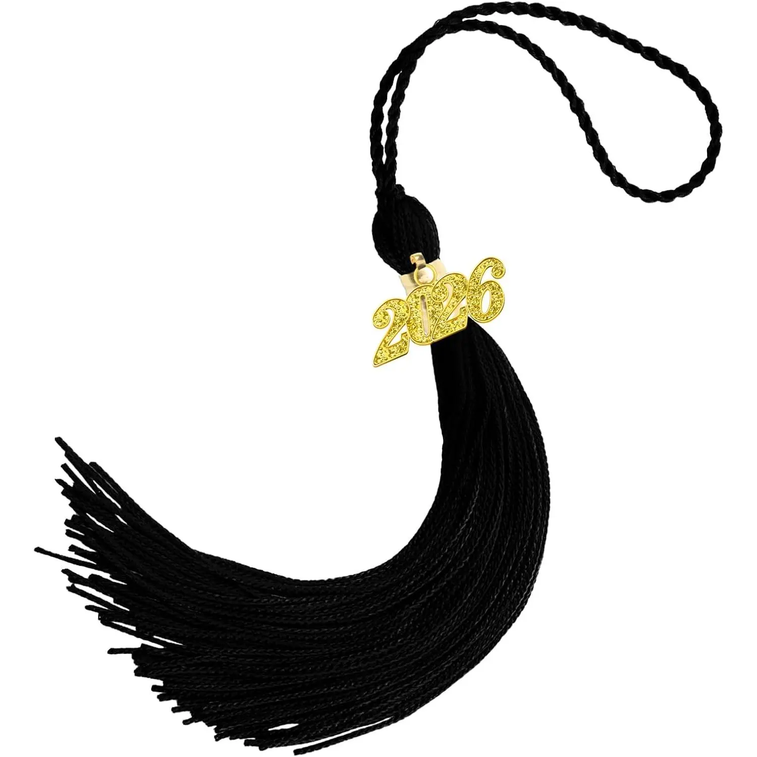 2026 Tassel Graduation, Black Graduation Tassel, 2026 Graduations Cap Tassels, Gradutate Cap Tassels with 2026 Year Gold Charms for Grad Cap Hat Accessories Ceremonies Memorial Graduations Decorations