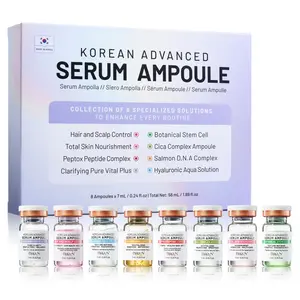 BRÜUN Micro Infusion Korean Serum kit 8 Pcs (7 ml) Ampoule - Stem Cell, Salmon DNA, Peptide, Hyaluronic AC - Starter Booster Kit for Face and Body