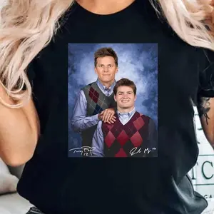 Tom Brady Drake Maye Signature Step Brothers Football T-Shirt, Game Day Shirts, New England Football Tee