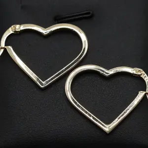 14K Gold Squared Open Heart Hoops 14K Gold Squared Open Heart Hoops