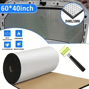 60"x 40" 394mil Car Sound Deadener Deadening Mat Noise and Heat Shield Insulation Closed Cell PE Foam Vibration Dampening Material For Car Hood Trim Roof Door and Trunk