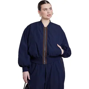 ELOQUII Women's Plus Size Nylon Track Jacket