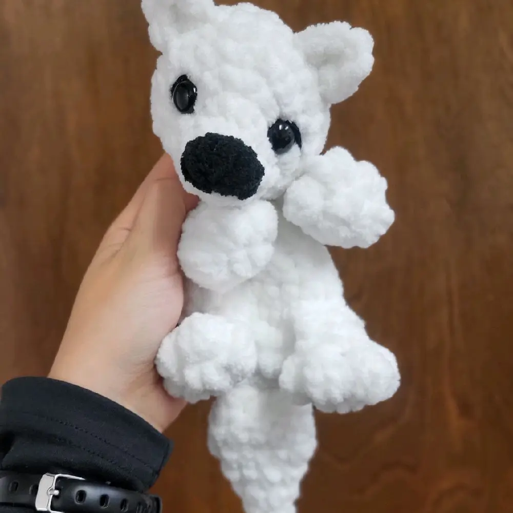Hand-Crocheted Artic Fox Snuggler Plushie
