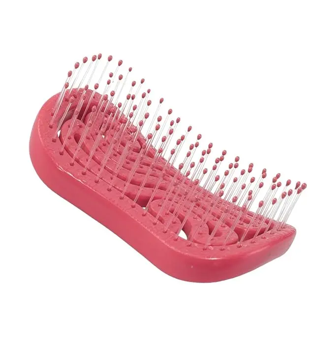 Tangols Double Curved Detangling Hair Brush | Red, Eco-Friendly, Ultra-Soft Nylon Bristles for All Hair Types