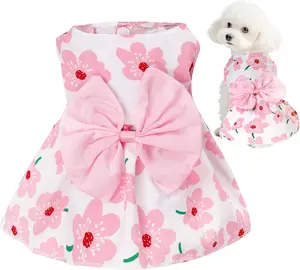 Choyaxo Floral Dog Dress Cute Dog Skirt Pet Dress Summer Pet Clothes for Puppy Small Cats choyaxo