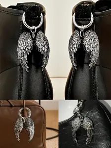 Multi Purpose Punk Gothic Style Angel Wing Bag Charms, Boot Charms, Shoe Charms, Zipper Pull Pendant Angel Wing Keychain Angel Wings Ornaments Wing Pendants Car Hanging Backpack Key Chain Decoration, Stylish Backpack Charm