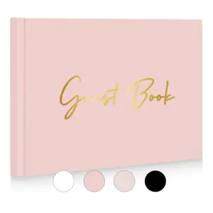 1pc Hardcover Guest Book, Gold Foil Edging, Elegant Hardcover Design for Weddings, Parties, Special Occasions, Funeral, Visitor Signature Book, Perfect Polaroid Guest Book for Graduation Party, Colorful Guest Book for Graduation Party, Party Decoration