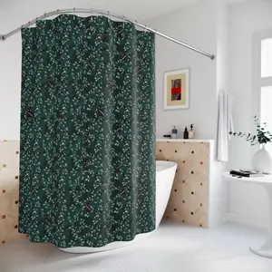 Black Cats Knives Out Shower Curtain - 100% Polyester Quick Drying with Print Design & 12 Buttonholes for Easy Hook Placement