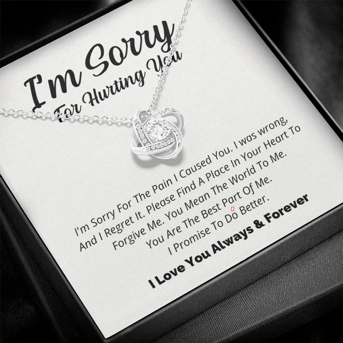 I'm Sorry - For Hurting You - Love Knot Necklace 9PT
