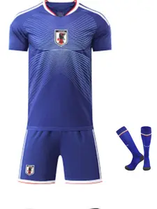 Japan National Team Home Football Kit Set, Classic Samurai Blue Flowline Design, Quick-Dry Breathable, Fan Viewing/training