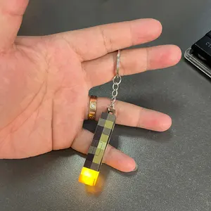 1pcs Mini My World Peripheral Torch Glowing Keychain Model Flashlight Toy Bag Pendant
