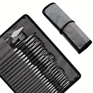 24-Piece Nylon Acrylic Paint Brush Set for Oil, Watercolor, and Gouache Painting, Includes Canvas Roll and Palette Knife, Watercolor Paint Brushes