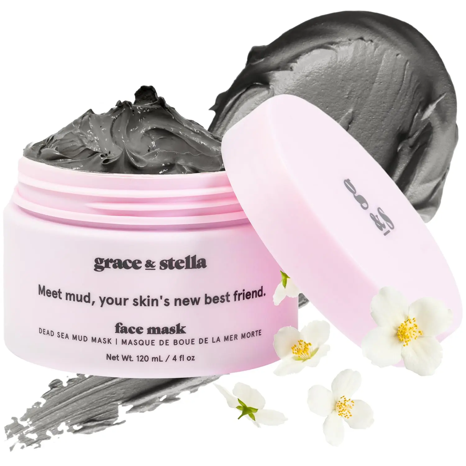 Dead Sea Mud Mask – Detox Clay Face Mask for Pores, Oil Control & Skin Purifying | Mineral Mud Mask for Deep Cleansing, Hydrating Skincare Treatment for Smooth Clear Skin by grace & stella