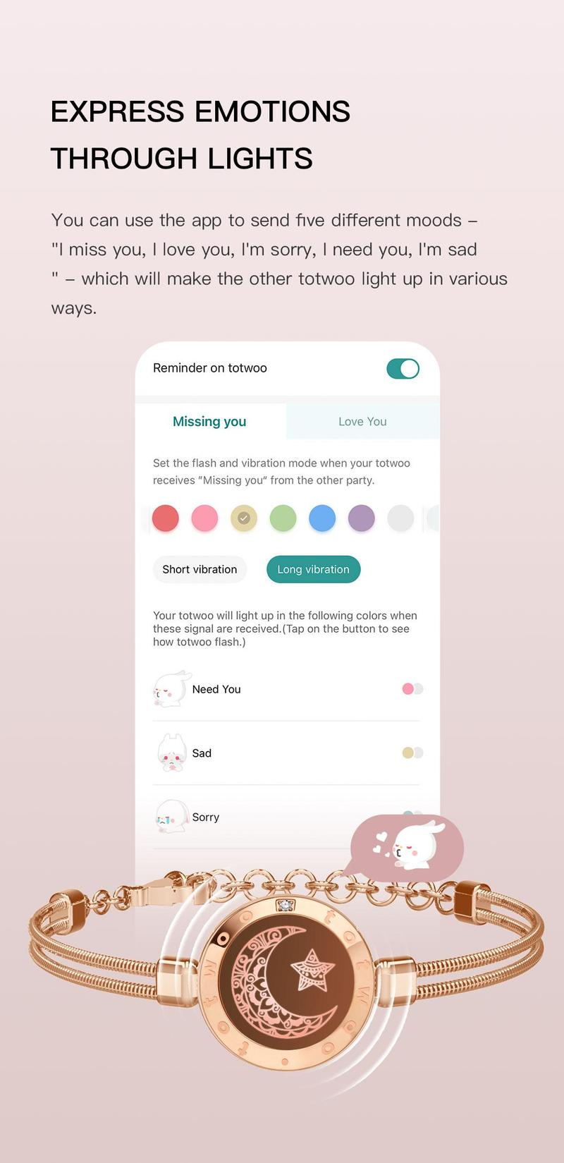 【emotional smart jewelry】totwoo Long Distance Touch Bracelets with Sun&Moon Functional Love Connect Gift For Boyfriend or Girlfriend or your Family 【emotional smart jewelry】totwoo Long Distance Touch Bracelets with Sun&Moon Functional Love Connect Gift For Boyfriend or Girlfriend or your Family