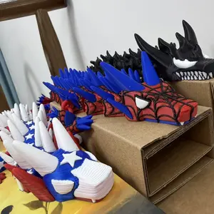A 18-inch oversized 3D-printed multi-pattern-themed dragon-shaped artistic statue, suitable for collectors.
