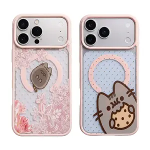 Chic Magnetic Pusheen Case for iPhone11/12/13/14/15/16/Pro Max | MagSafe Ready, Anti-Slip, Ultra Thin Aesthetic Touch Shockproof TPU Cover