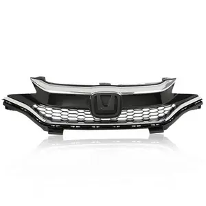 Fit For 2018-2020 Honda Fit Front Bumper Upper Honeycomb Grille w/ Chrome Trim