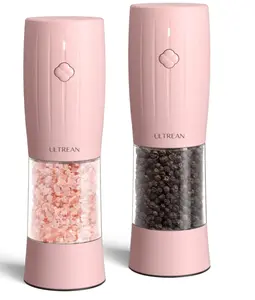 Ultrean Electric Salt and Pepper Grinder Set, USB-C Rechargeable, Salt and Pepper Shakers Spice Mill with 6 Adjustable Coarseness LED Light Larger Capacity,...