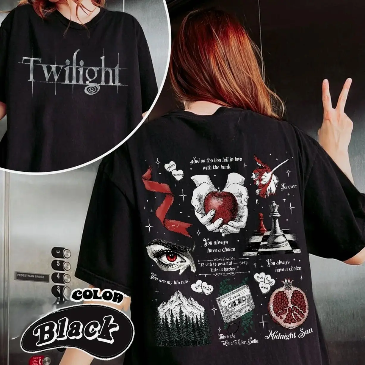 Twilight 2-Sided T-Shirt/Sweatshirt/Hoodie, Womenswear, Cool TShirt | Vampire Romance Fan Shirt | Bookish Aesthetic C