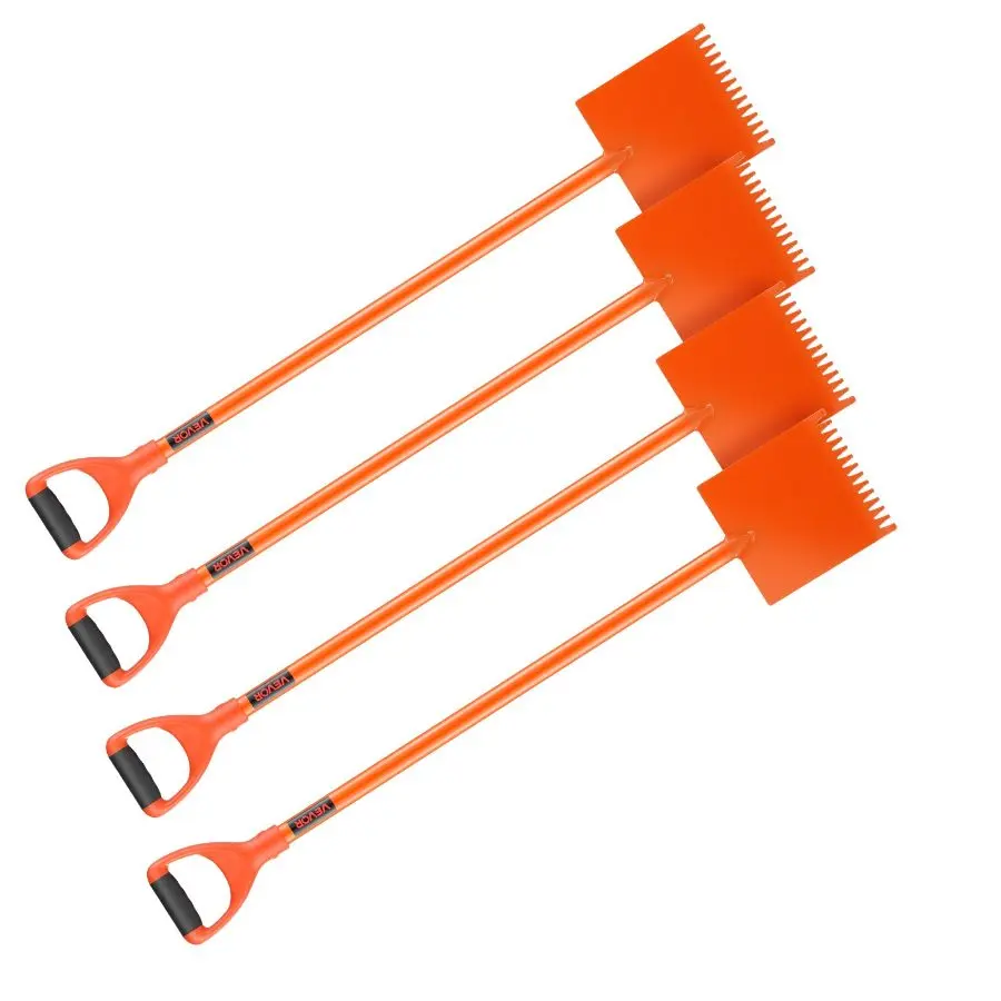 fathersdaygift VEVOR Shingle Shovel 2 Pack, D-Grip Handle Shingle Roof Ripper, High Hardness 45# Steel Lightweight Easy Tearing Off Roofing Nails Tool, ideal for Commercial and Residential Use, OrangeVEVOR Super Brand Day