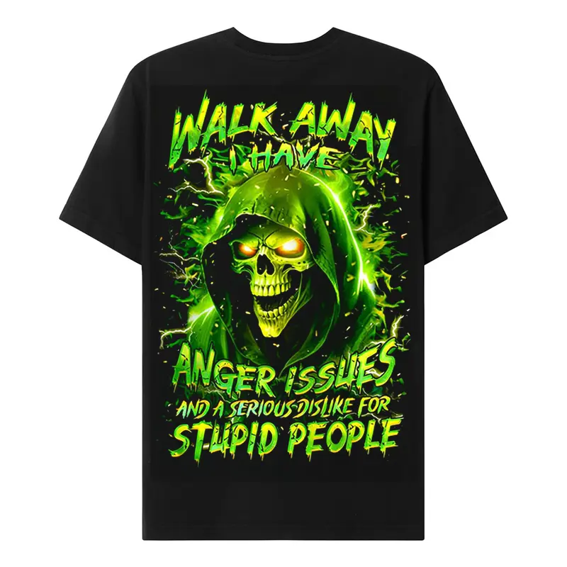 Chaosmoda Generation X Walk Away I Have Anger Issues Custom Year Skull T-shirt