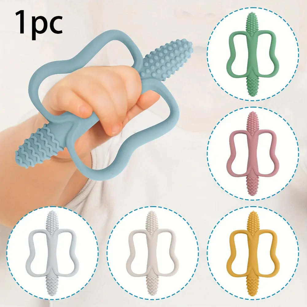 Infant Silicone Teething Rod with Handle, Baby Toy Pacifier, 6 Colors ...