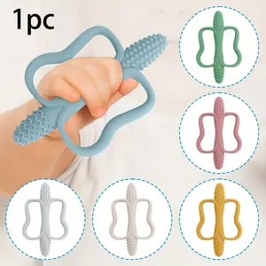Infant Silicone Teething Rod with Handle, Baby Toy Pacifier, 6 Colors Available, Corn Shape Design, Perfect Newborn Gift