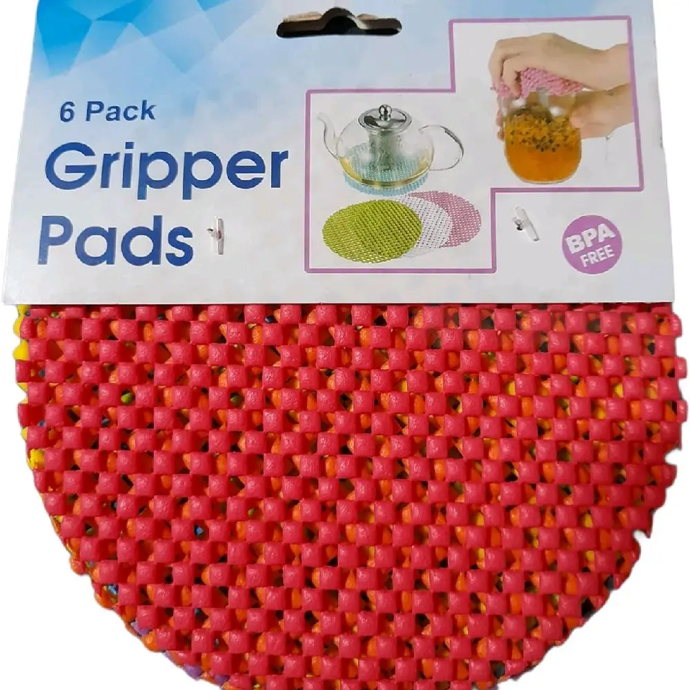 6-Pack BPA Free Gripper Pad Jar Opener - Safe Plastic BPA Free Material Tool, Non-Slip Non-Toxic, Versatile Use Home Supply for Opening Jars and Bottles
