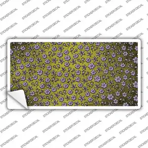 Yellow Purple Flowers Oil Rubbed Novelty Sticker Decal