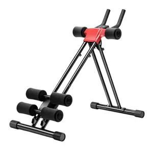 Abdominal Trainer, Home Ab Workout Machine, Core & Abdominal Exercise Equipment, Adjustable Full Body Ab Trainer, Height Adjustable Foldable Abdominal Training Machine with Resistance Bands, Dual Rail Ab Shaping Device